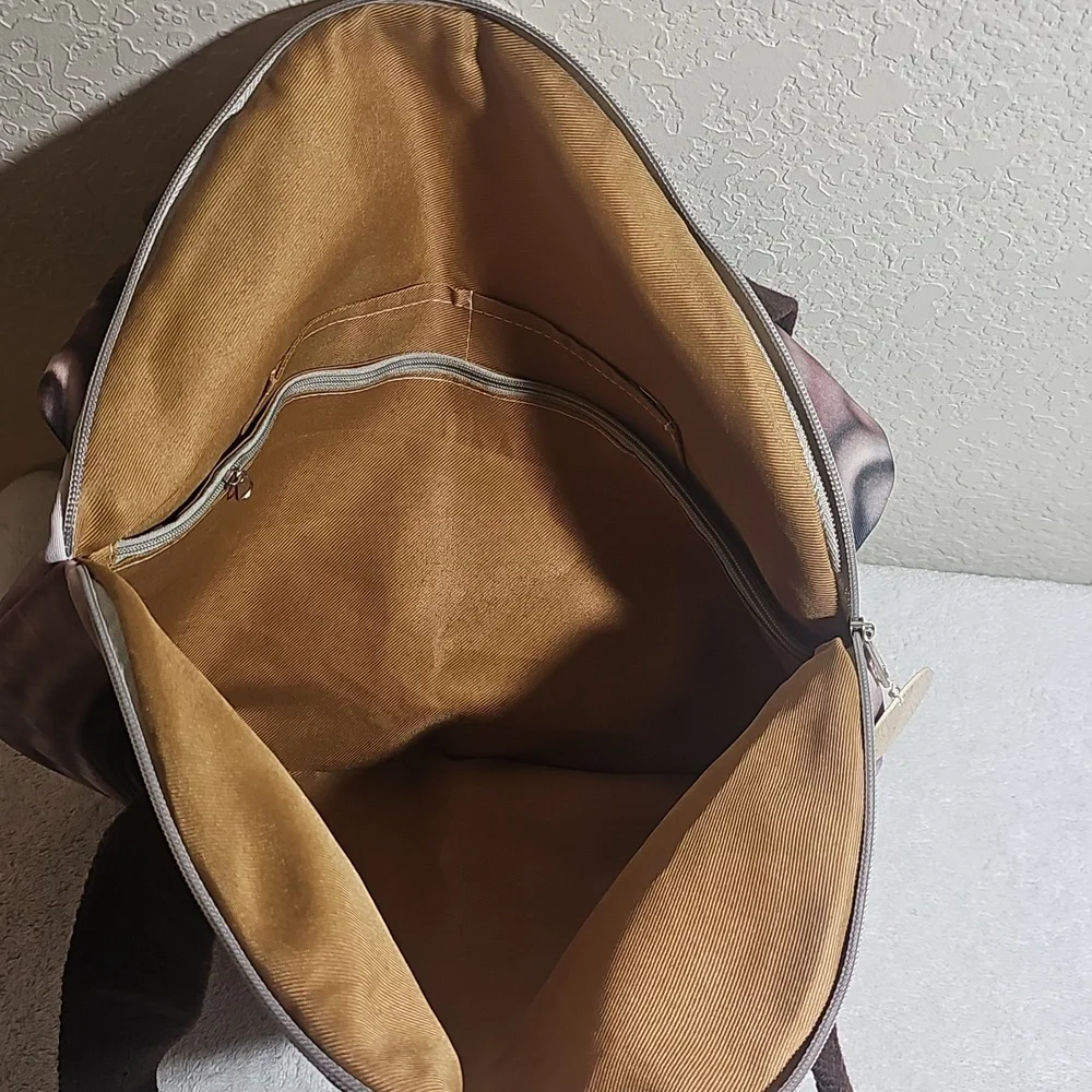 Large Cute Pug Face Dog Tote Bag Festival School Travel Unique Animal Print - Picture 4 of 9